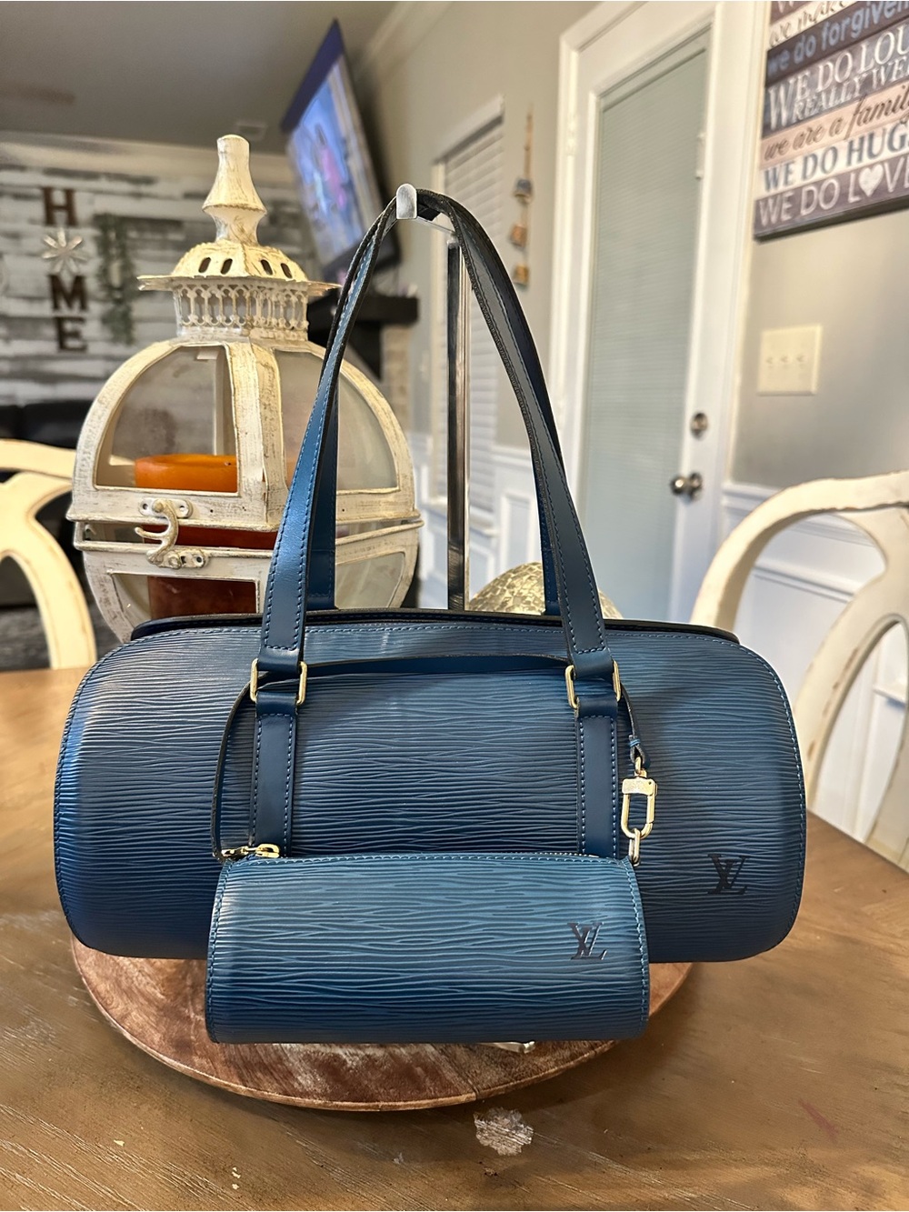 Louis Vuitton Blue Epi papillon with mini pouchette